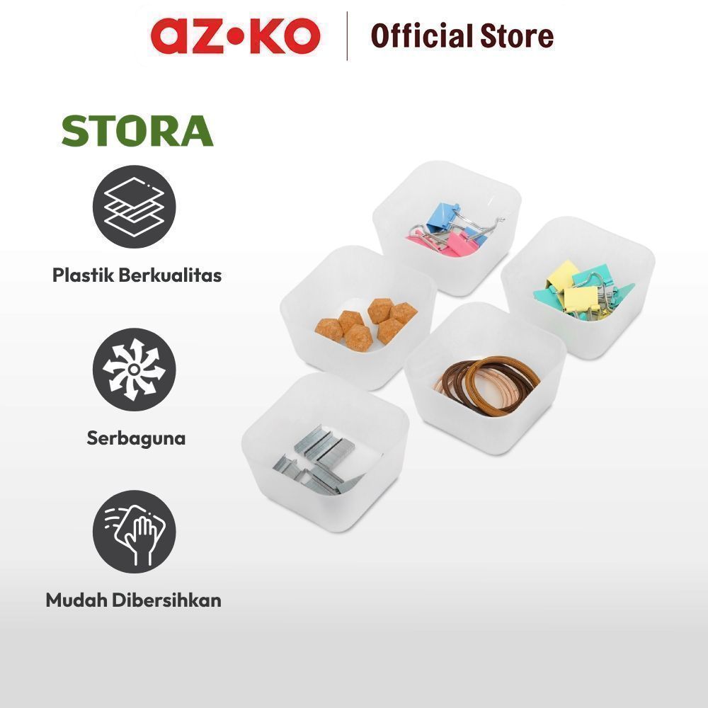 AZKO Stora 8.3x8.3x4.5 cm Set 5 Pcs Organizer Laci Pembagi Laci Sekat Drawer Organizer Tray Laci - Gambar 3