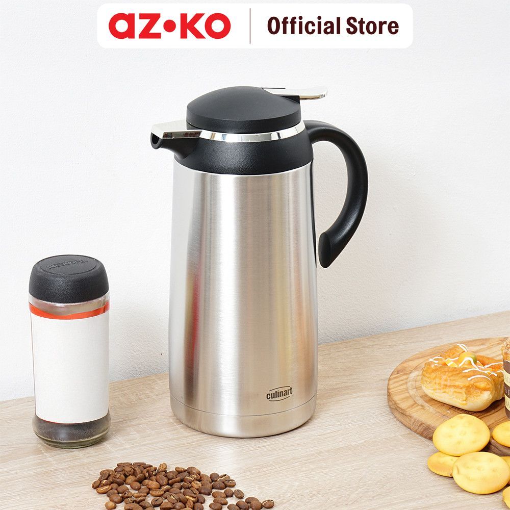 AZKO Culinart Teko Vacuum Flask Stainless Steel 1.9 Liter - Hitam Termos Jug Termos Insulated Server Flask Jug