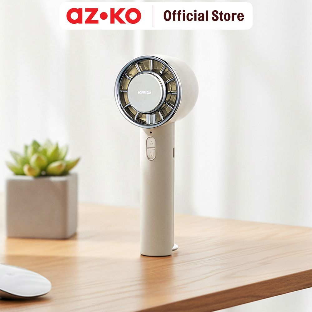 AZKO Kris Kipas Angin Portabel Rechargeable - Putih Kipas Tangan Handheld Fan Portable Cooling Fan Pendingin Genggam