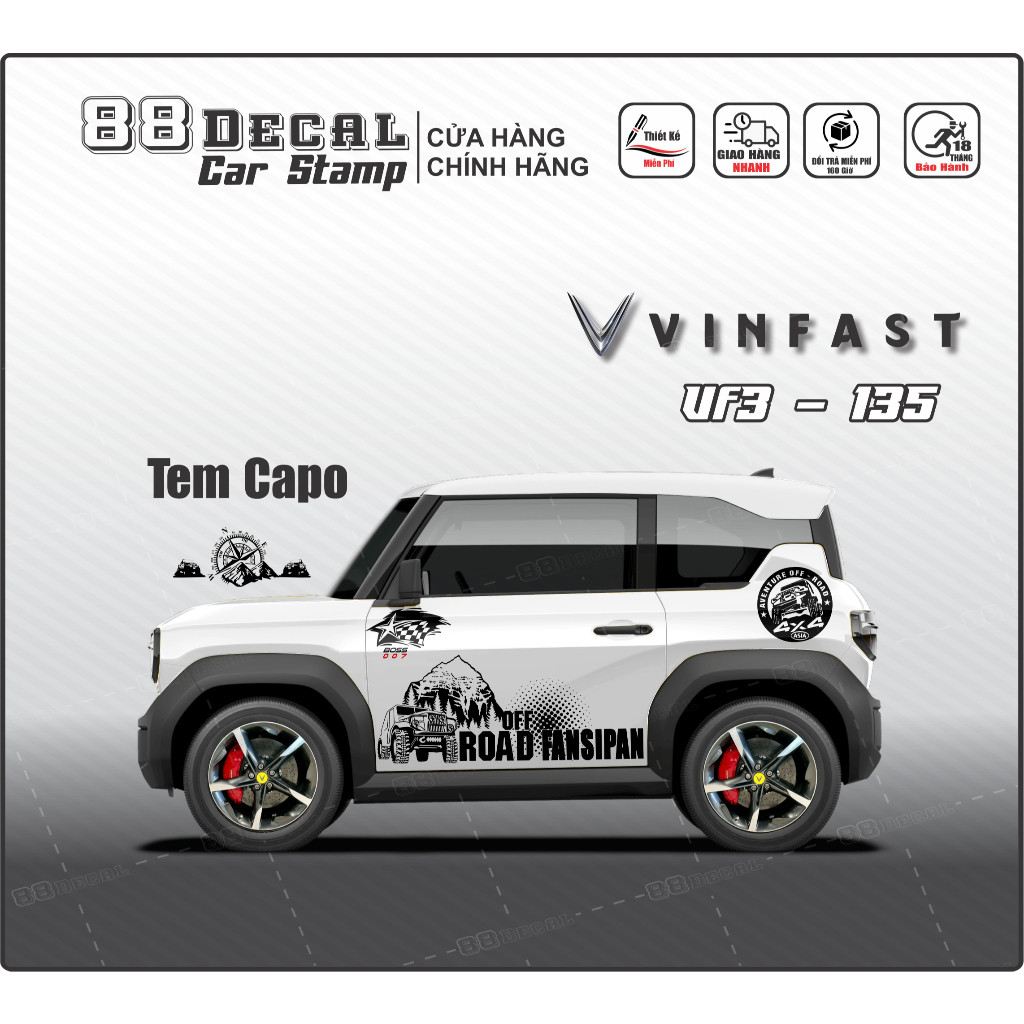 VF3 car sticker - High quality Decal.ROAD FANSIPAN model (full color).1 ...