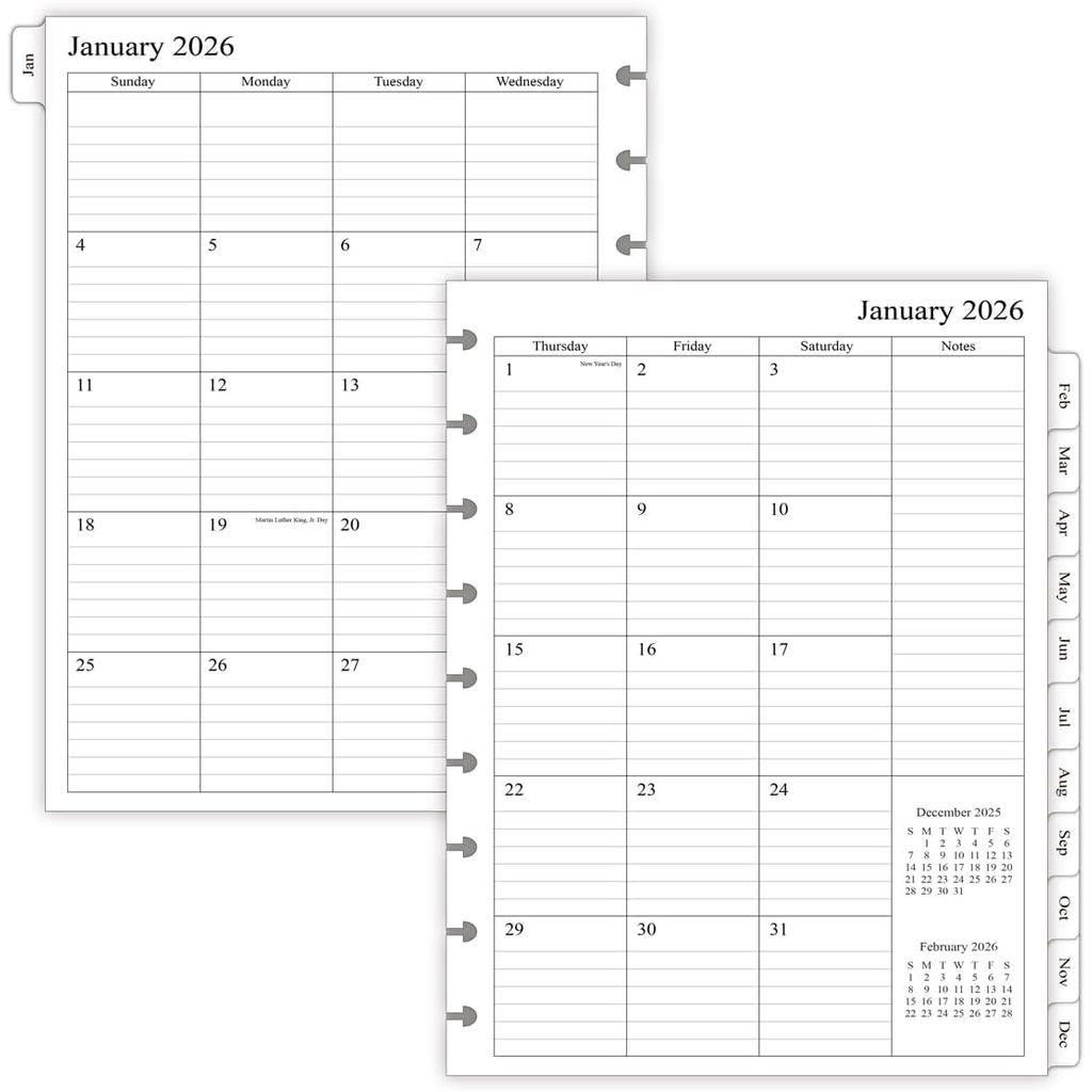 newestor 2025-2026 Planner Refills for Happy Planner Classic Size