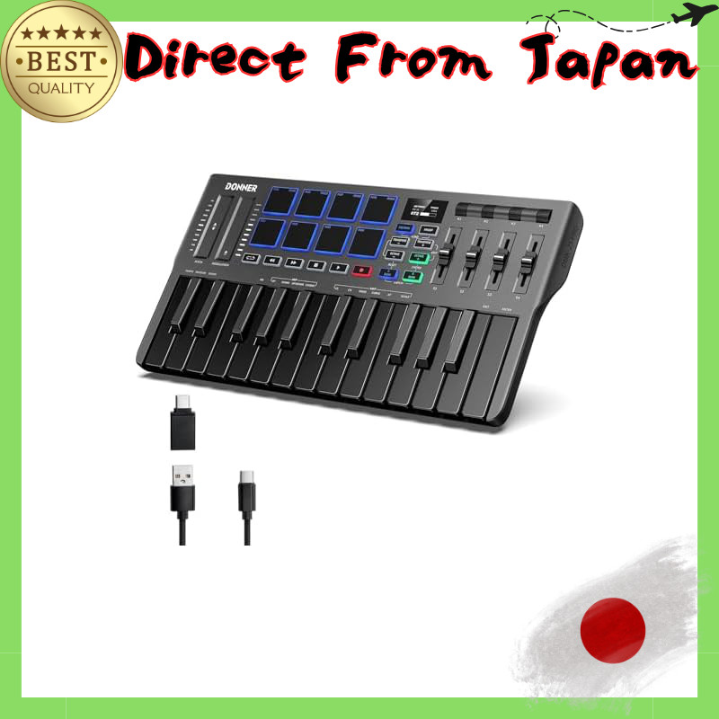 Donner USB MIDI Keyboard Controller 25 Keys Velocity Sensitive Touch ...