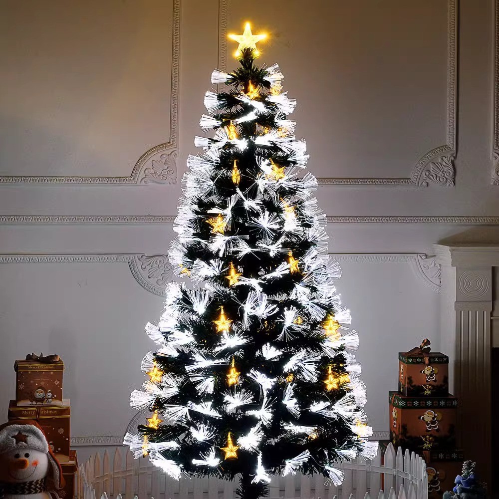 led Encrypted Christmas Tree Fiber Optic Warm White Light Automatic ...