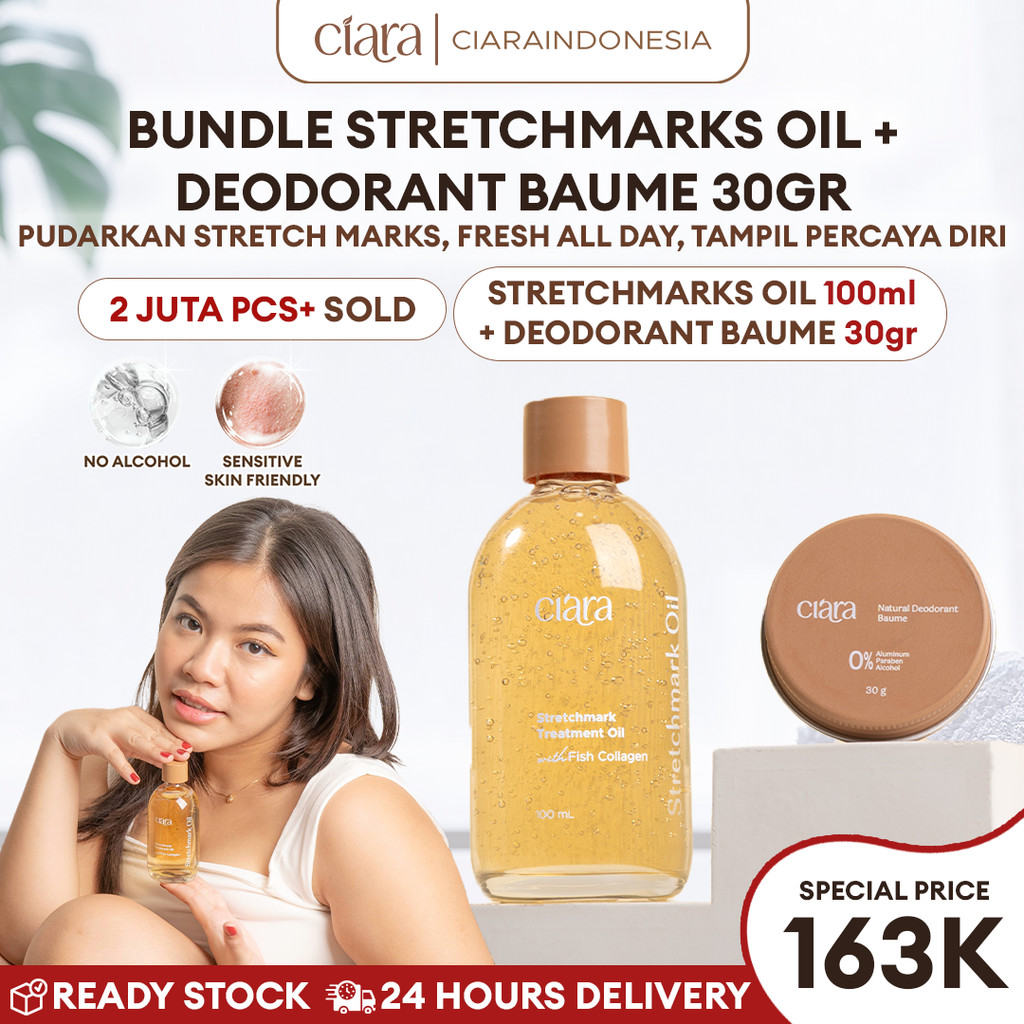 Ciara Stretchmarks Treatment Oil X Natural Deodorant 30Gr penghilang stretchmarks ampuh bpom obat stretchmarks minyak stretchmarks krim stretchmarks bio oil rosemary oil stretchmarks oil serum stretchmarks repair stretchmarks treatment stretchmarks bpom