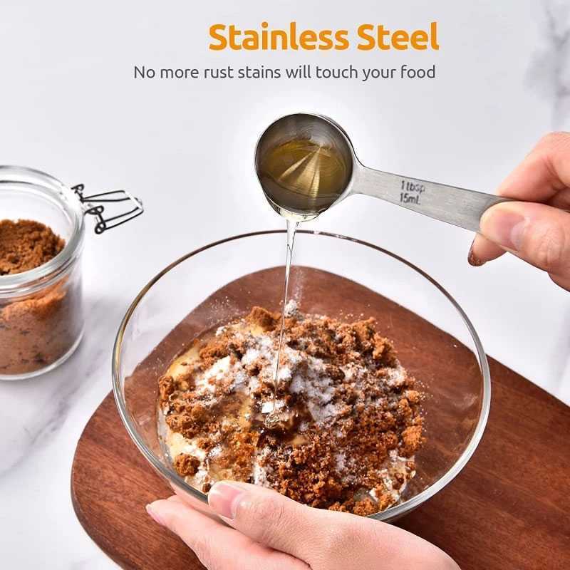 TaffHOME Sendok Takar Bumbu Dapur Set 5 Pcs Stainless Steel Measuring Spoon Kue Kopi Akurat - Gambar 3
