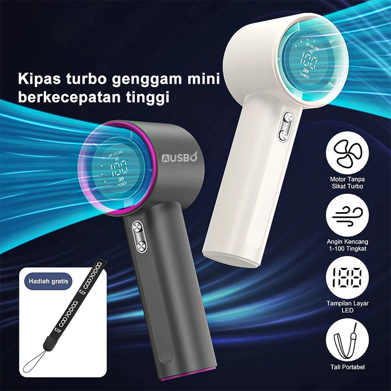 Kipas Angin Portable Strong Wind 100 Gear Speed Tampilan Digital LED Strong Wind pendinginan Desktop Fan - Gambar 4