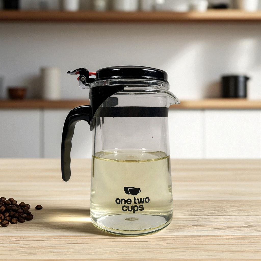 One Two Cups Teko Teh Kaca Borosilikat Saringan Tahan Panas Teapot 700ml - K1 -01 - Gambar 2