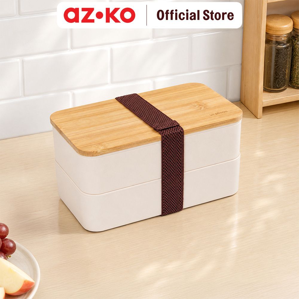 AZKO Picas Miku Kotak Makan 2 Susun 1.4 Liter Bento Box Meal Box Tempat Bekal Lunch Box Kotak Bekal