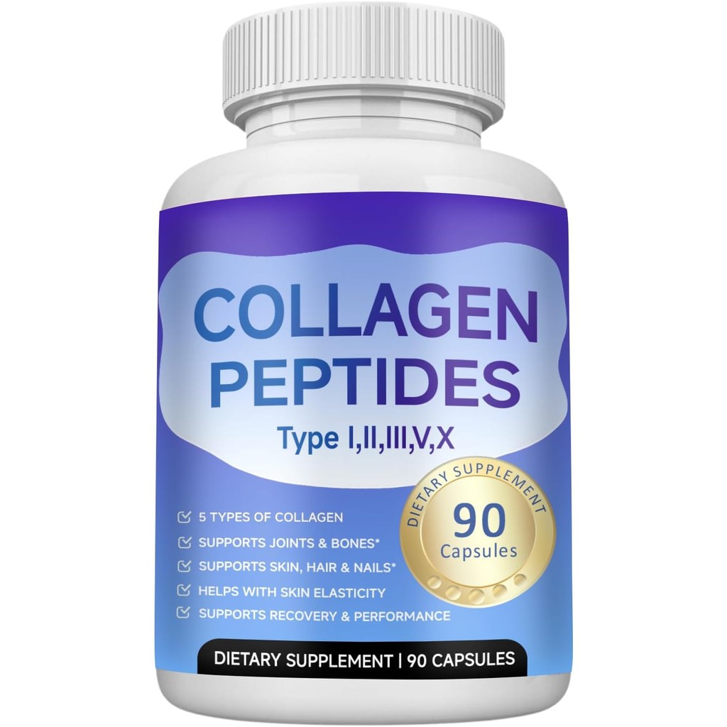 Collagen Peptides 5 Types Complex 1800mg – Supports Skin, Hair, Joint ...