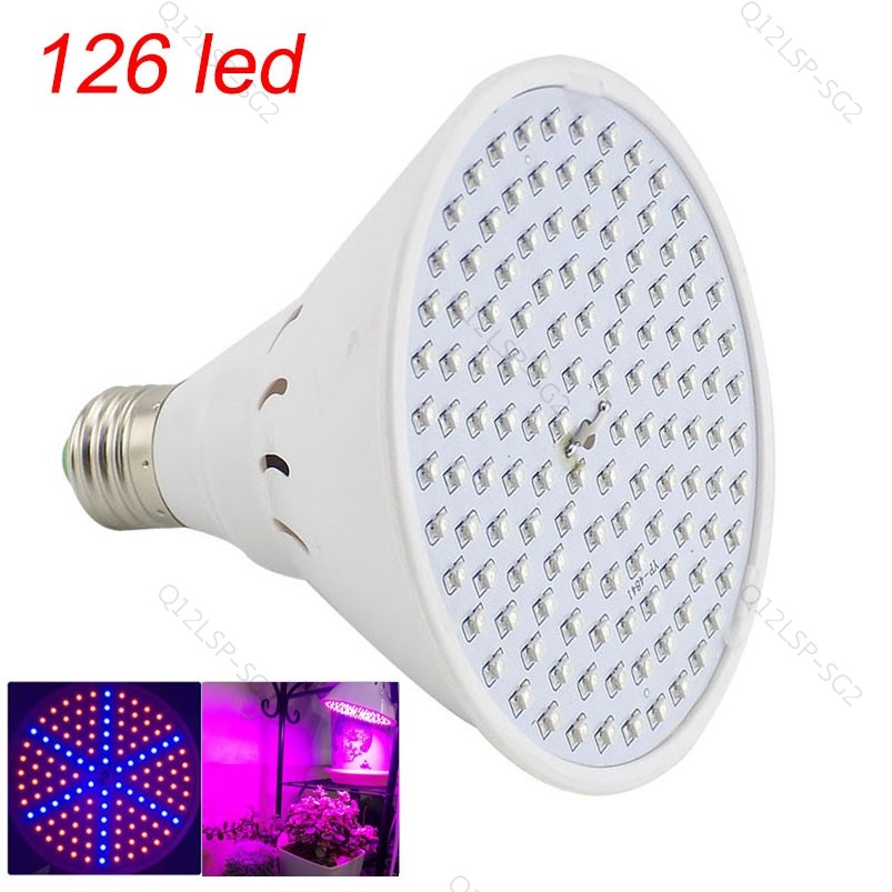 8W 126Led Full Spectrum Plant Grow Light Indoor Plants Bulbs E27 Lamp ...