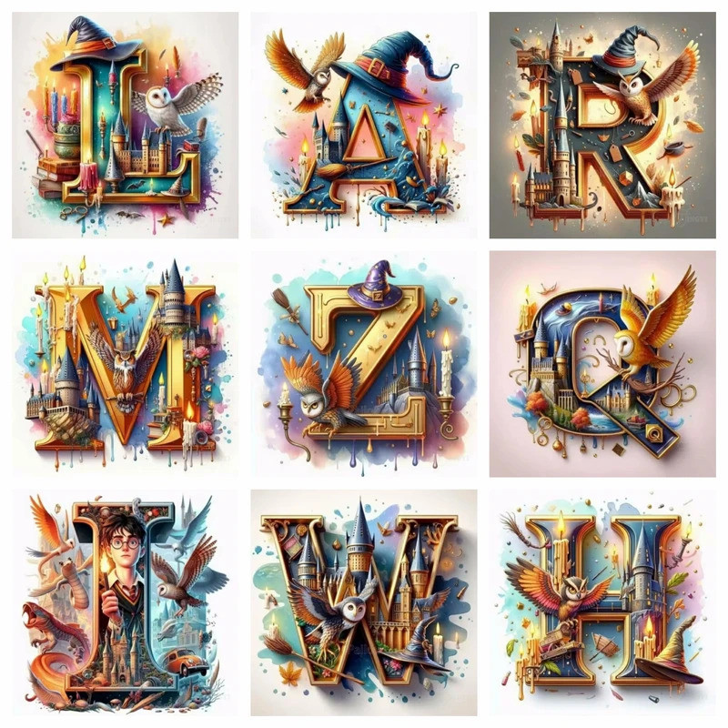 Harry Potter Fantasy Castle And Owl Letters Diamond Painting Cross ...