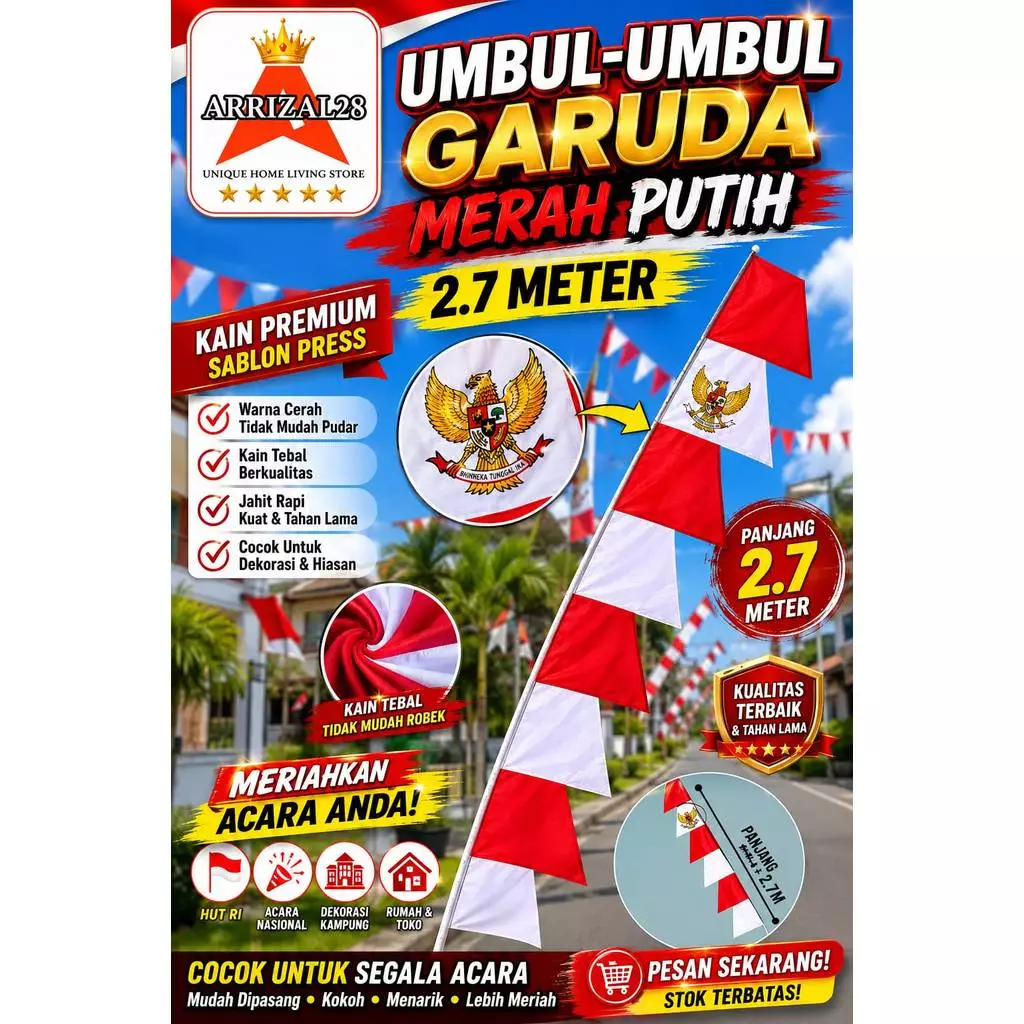AFL 60X90 / BENDERA MERAH PUTIH INDONESIA MERDEKA - Gambar 2
