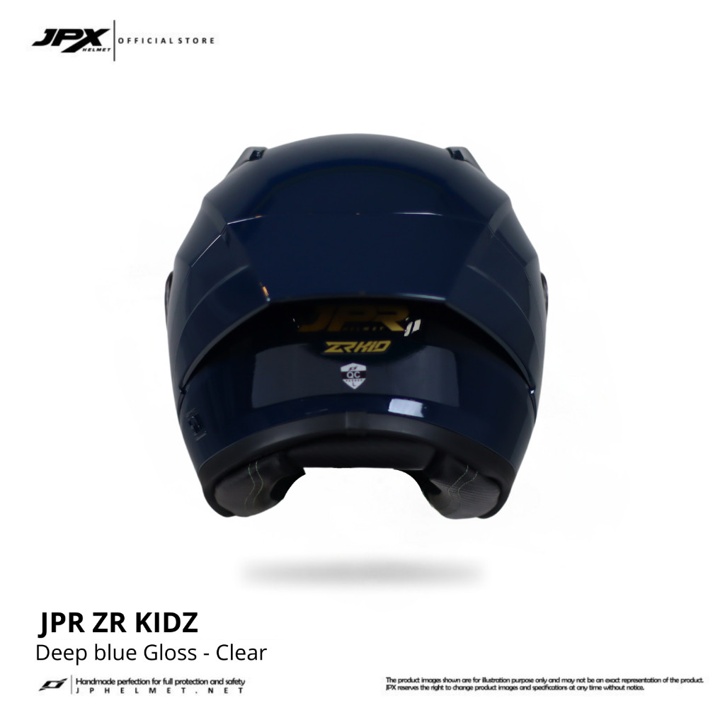 Helm Halfface JPR ZR Kidz Original Full ABS SNI - Deep Blue Gloss - Gambar 3
