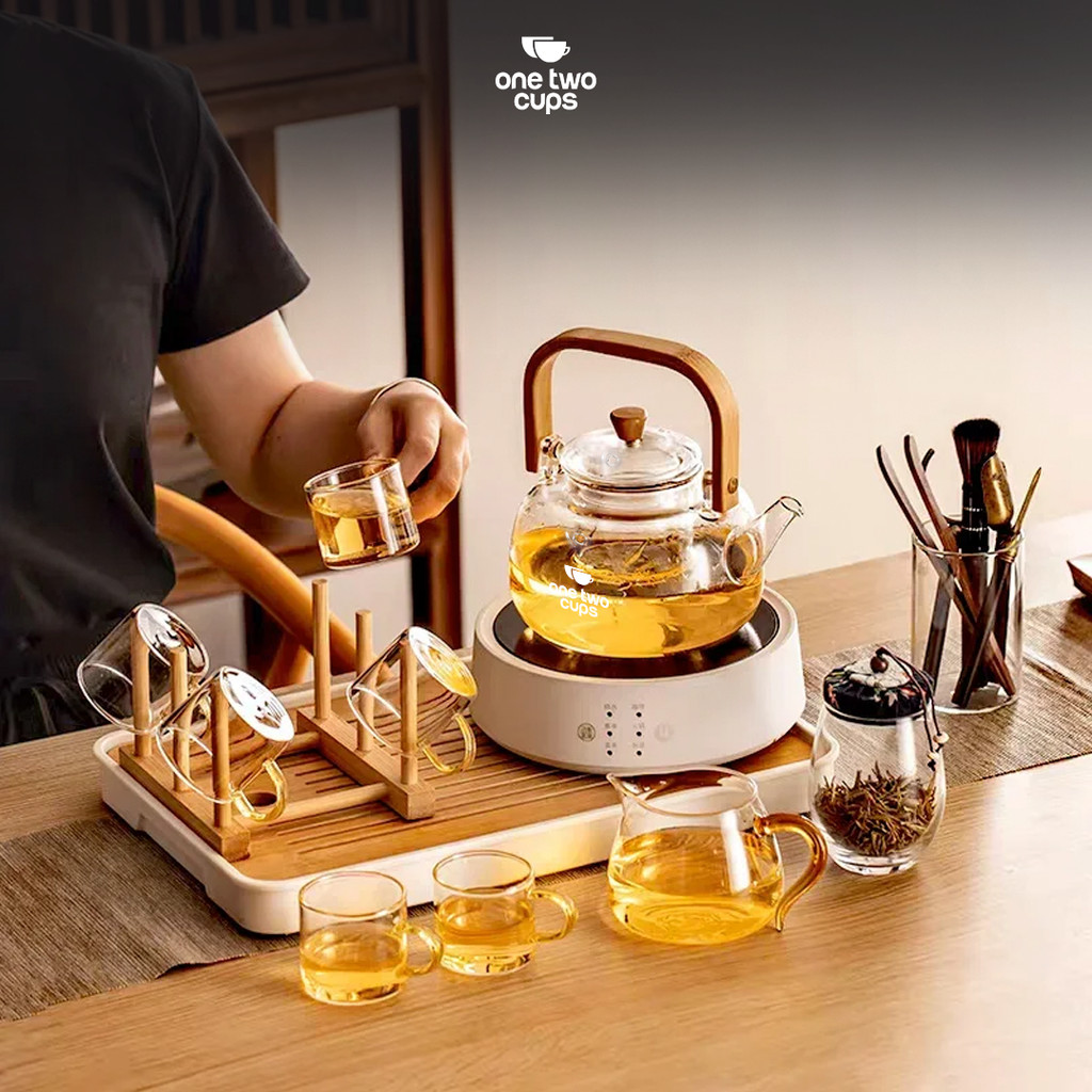 AKIEMSTR Teko Teh Kaca Borosilikat Saringan Tahan Panas Teapot - 8CV101 - Gambar 3