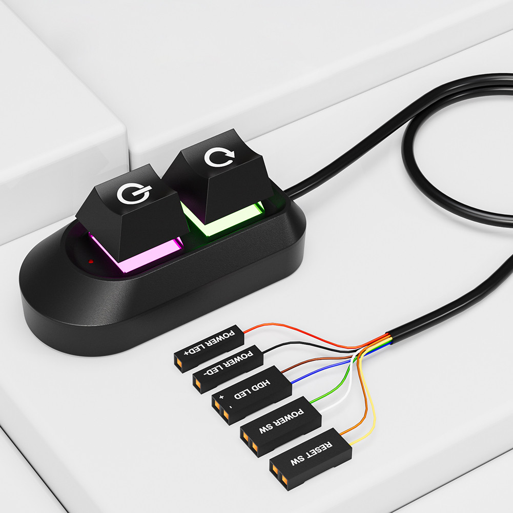 2M Desktop Computer Power Button RGB Lighting Power Supply Button ...
