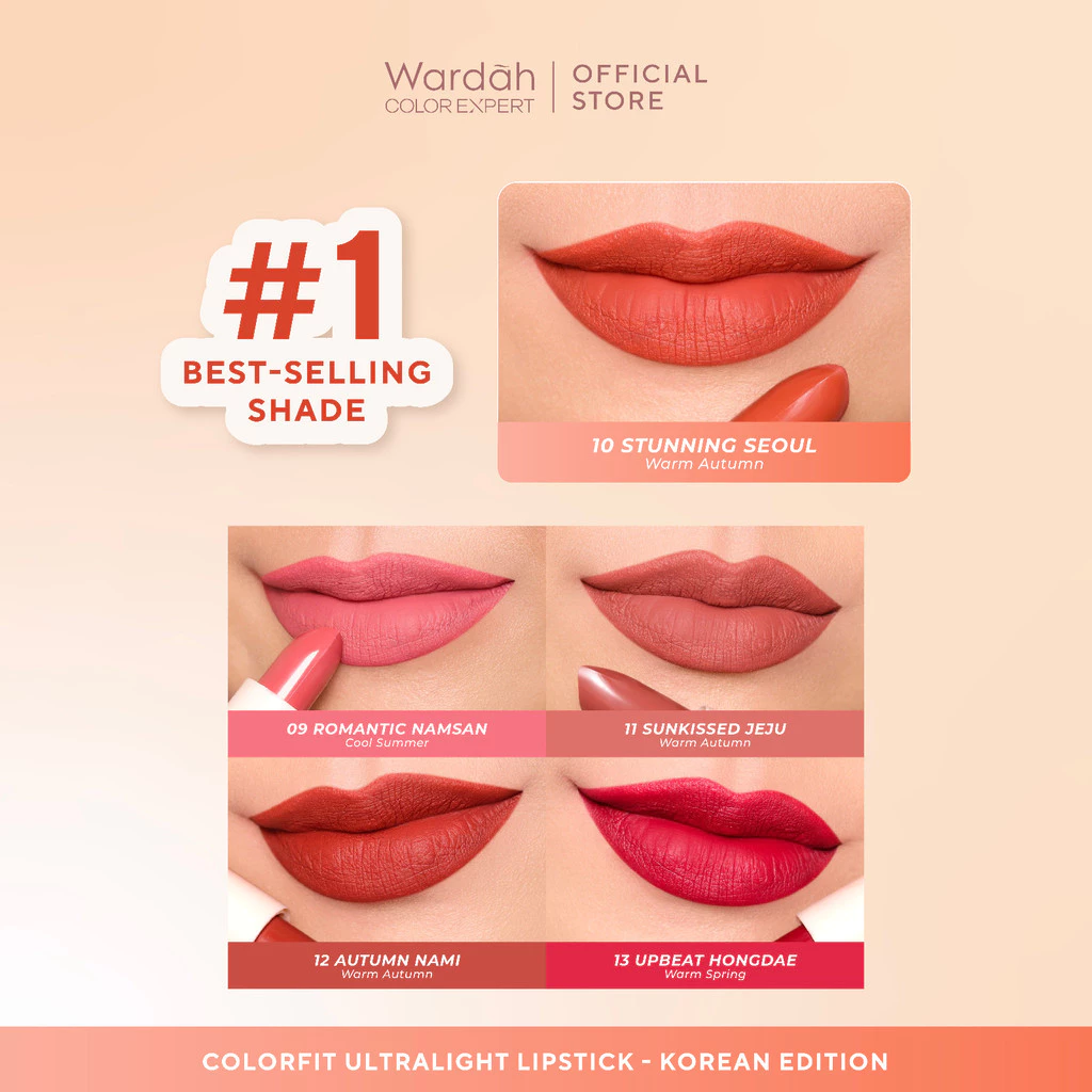 WARDAH Lipstik Colorfit Ultralight Matte Lipstick - Korean Limited Edition - Lipstik ala Korea - Lipstick Tahan Lama Hingga 8 Jam -Dilengkapi Vtamin E -Ringan dan Lembut di Bibir-Makeup-Lipstik Tahan Minyak 24 Jam-Lipstik Tasya-Lip Cream-Lip Matte-Makeup - Gambar 3