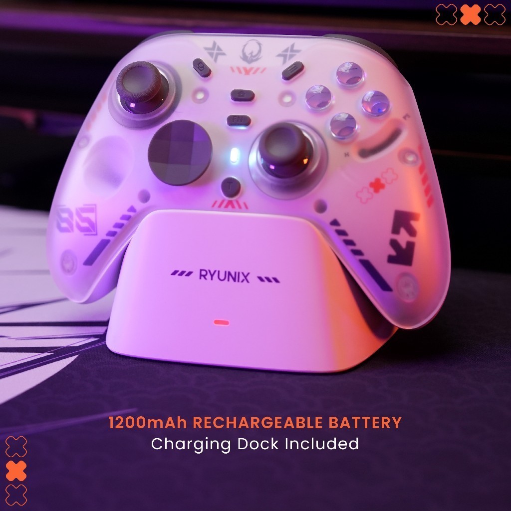 Sades Ryunix Henka G85 / G-85 Gaming Gamepad Hall Effect Tri Mode Controller with Charging Dock PS3 PS4 PC SWITCH 2 - Gambar 4