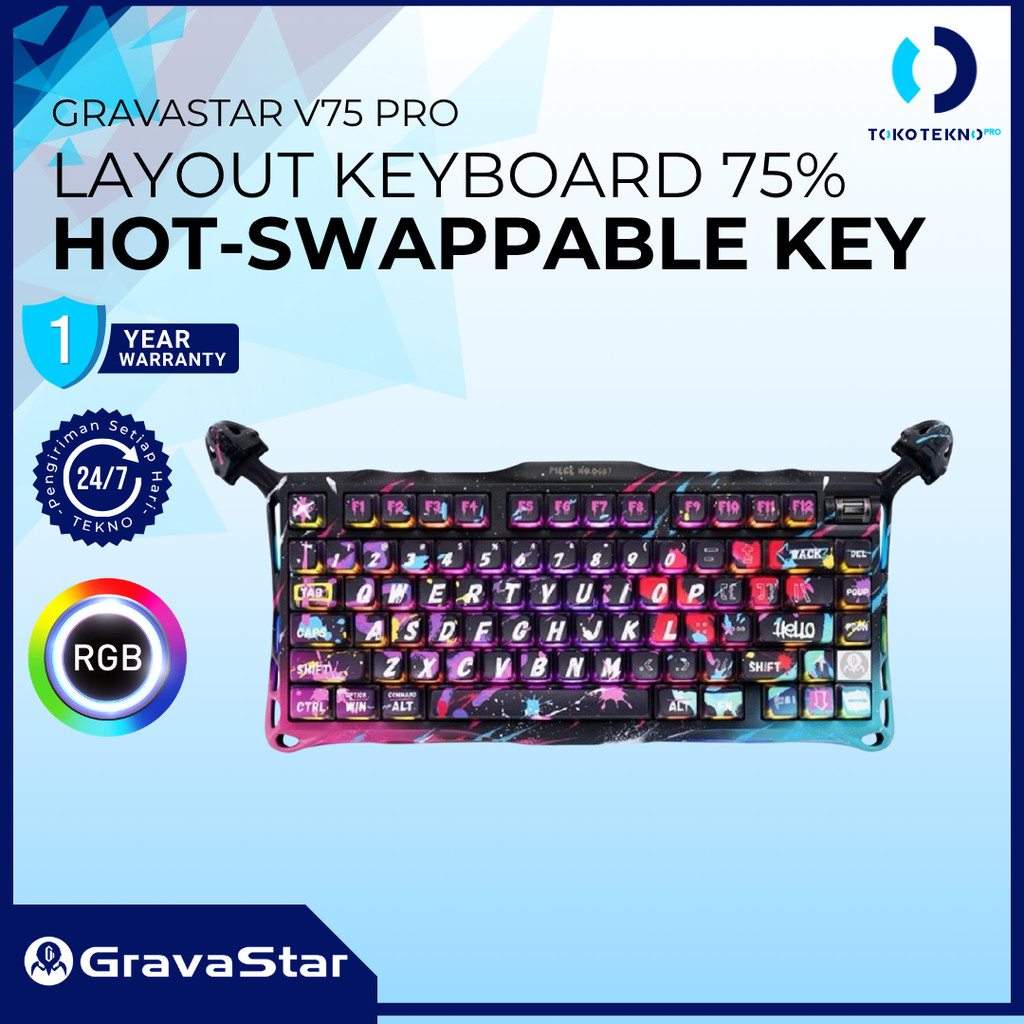 GravaStar Mercury V75 / V-75 Pro Special Edition Wired Magnetic Gaming Keyboard 8K Polling Rate Hall Effect Rapid Trigger