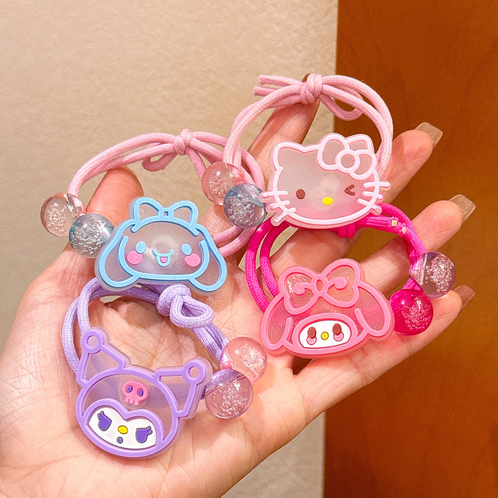 Ikat Rambut Sanrio Kristal Lucu Elastis Anak - Gambar 2