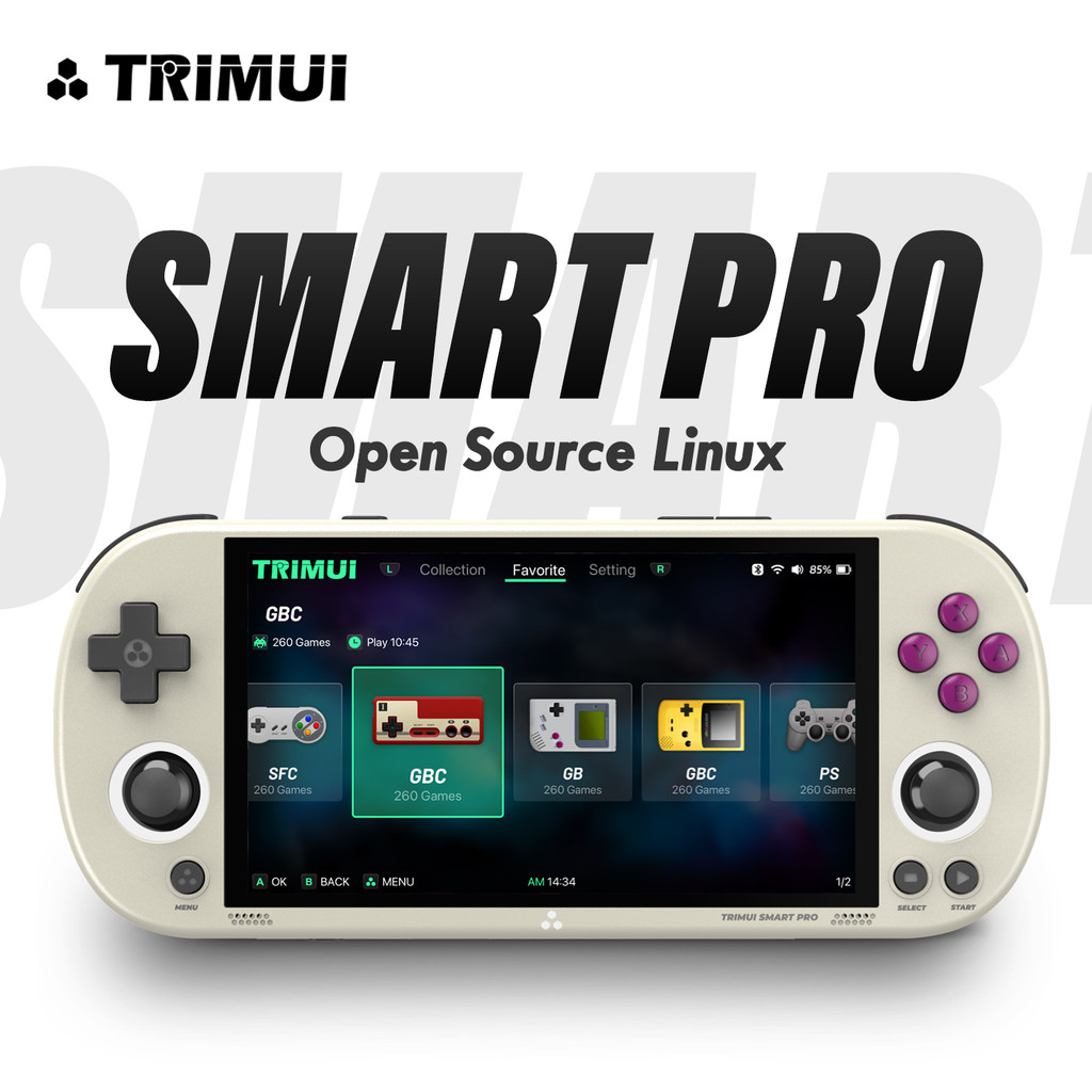 Trimui Smart Pro Handheld Game Console 4.96'' IPS Screen Linux System ...