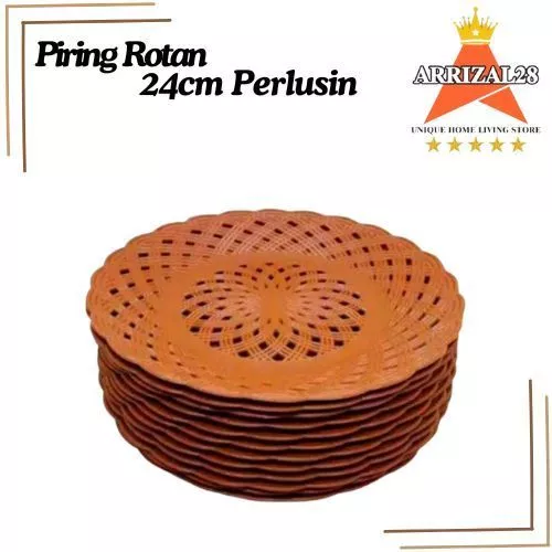 (BUBBLEWRAP) PIRING ROTAN ANYAM PLASTIK 22CM PER-LUSIN (12PCS)
