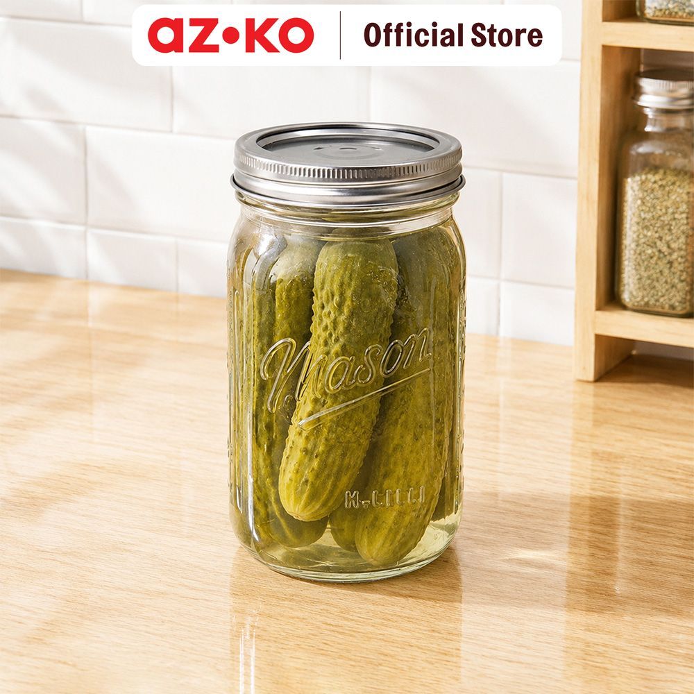 AZKO Culinart Stoples Kaca Preserving 950 ml Toples Jar Food Container Setoples Wadah Penyimpanan Kedap Udara