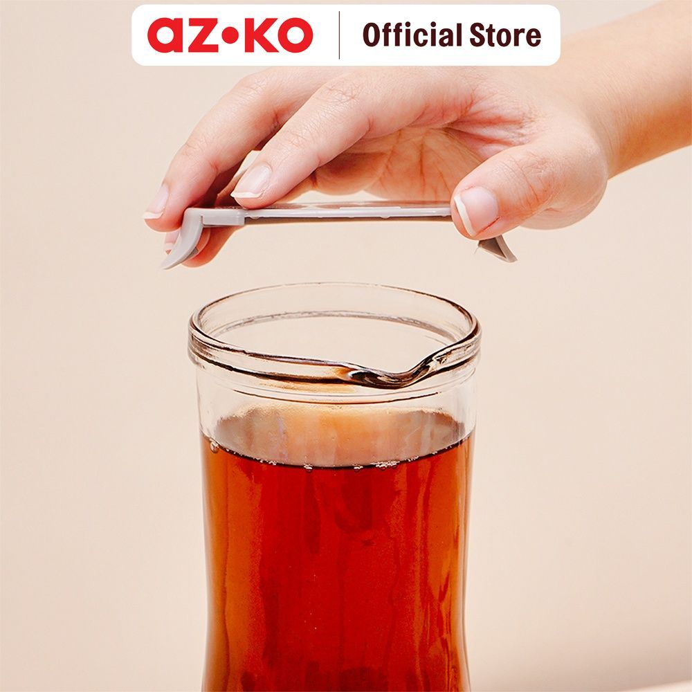 AZKO Culinart Carafe Teko Minuman Kaca Dengan Tutup 1.2 Liter Drinkware Serving Jug Party Beverage Tableware - Gambar 3