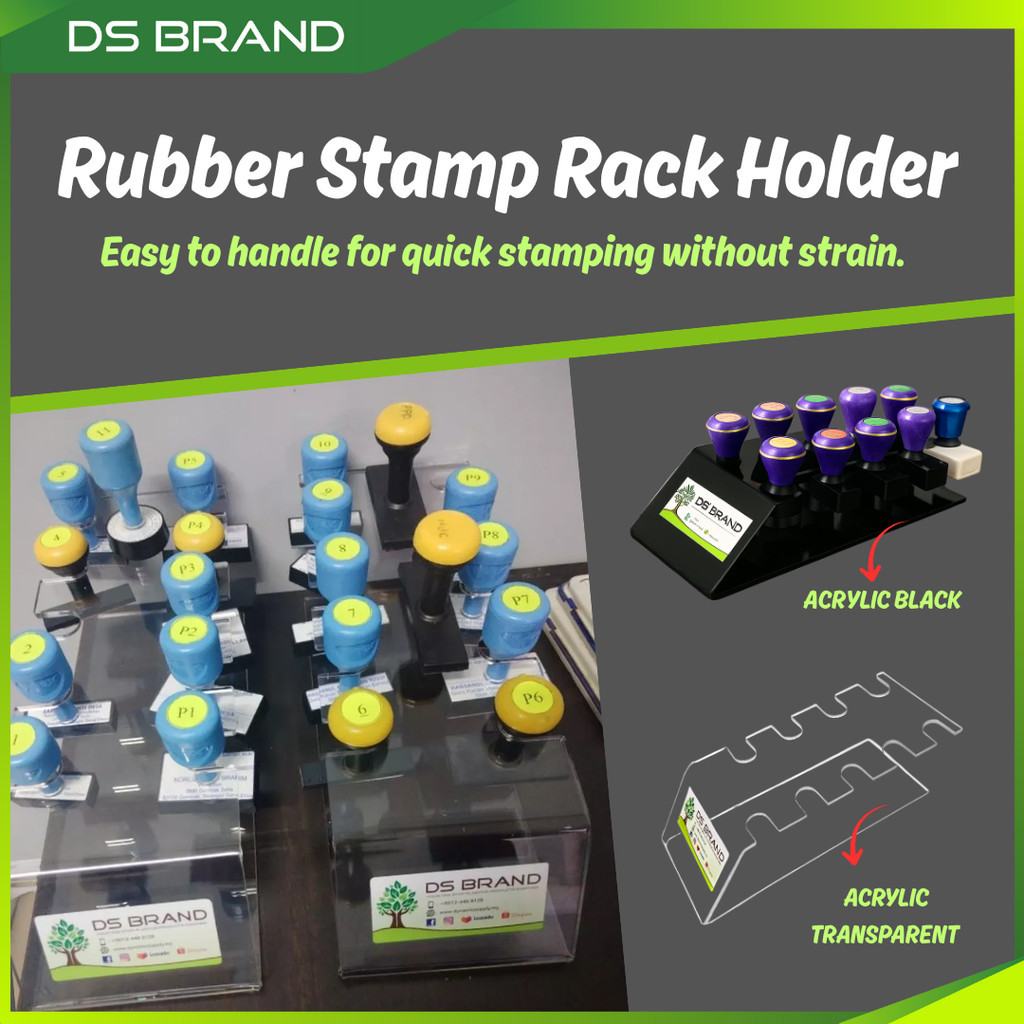 Rak Cop Getah Acrylic Premium / Rubber Stamp Storage Holder DS BRAND M ...