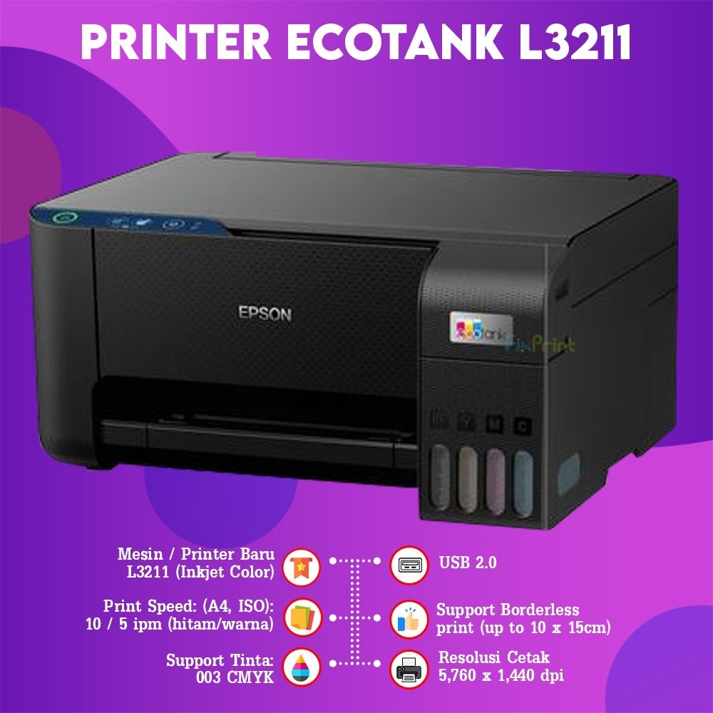 FixPrint Printer Epson L3211 L3210 Print Scan Copy / Scanner Flatbed Perfection V39II / L121 L121 InkTank A4
