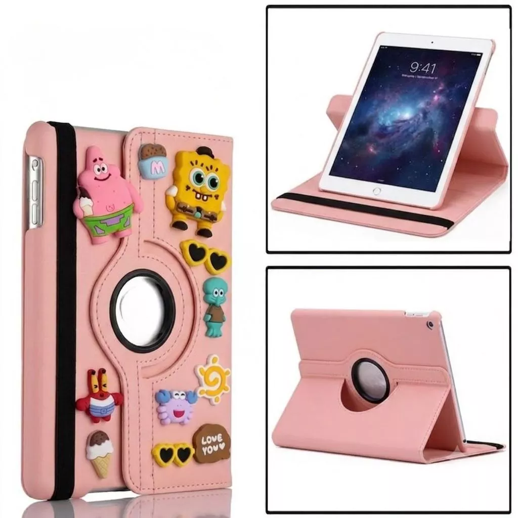 Case 360° SpongeBob And Friends Samsung Tab A11+ 11" S6Lite 10.4" A8 10.5" A9 PLUS 11" A7LITE 8.7" Cover Rotating Stand Anti Bentur - Gambar 4