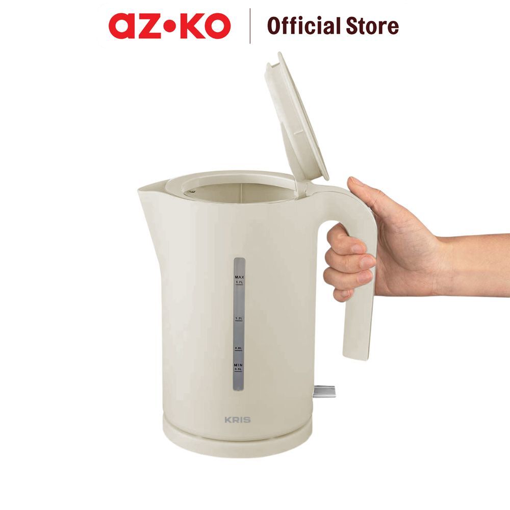 AZKO Kris Teko Listrik Plastik 800 Watt 1.7 Liter - Putih Ketel Listrik Pemanas Air Water Boiler Electric Kettle - Gambar 2