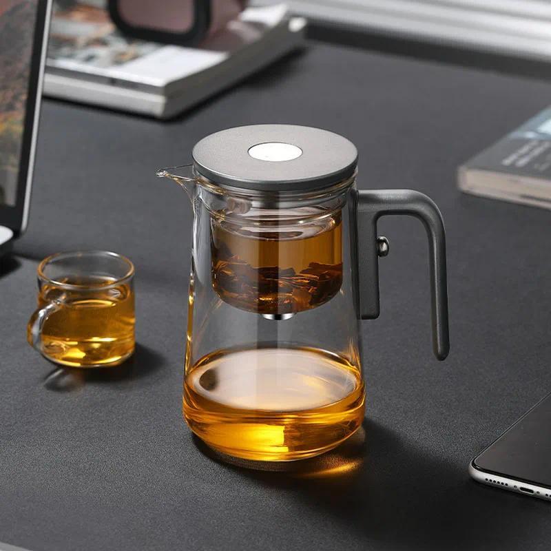 Fashion New Water Separation Inner Container Teapot One Click Magnetic Switch Tea Separation Filtration Glass Tea Pot - Gambar 2