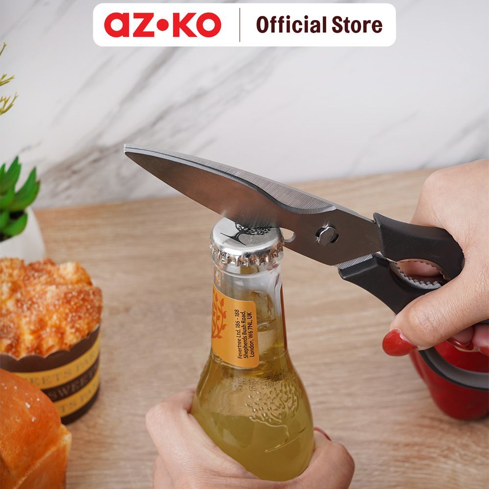 AZKO Culinart Gunting Dapur Ap-1 - Hitam Kitchen Scissors Food Grade Alat Pemotong Makanan Serbaguna Peralatan Masak Perlengkapan Dapur - Gambar 4