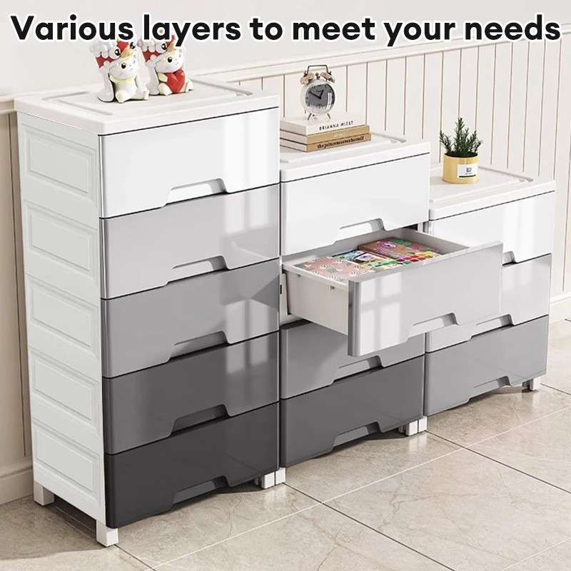 Drawer Storage Cabinet Plastic Chest of Drawers Bedroom Organizer With ...