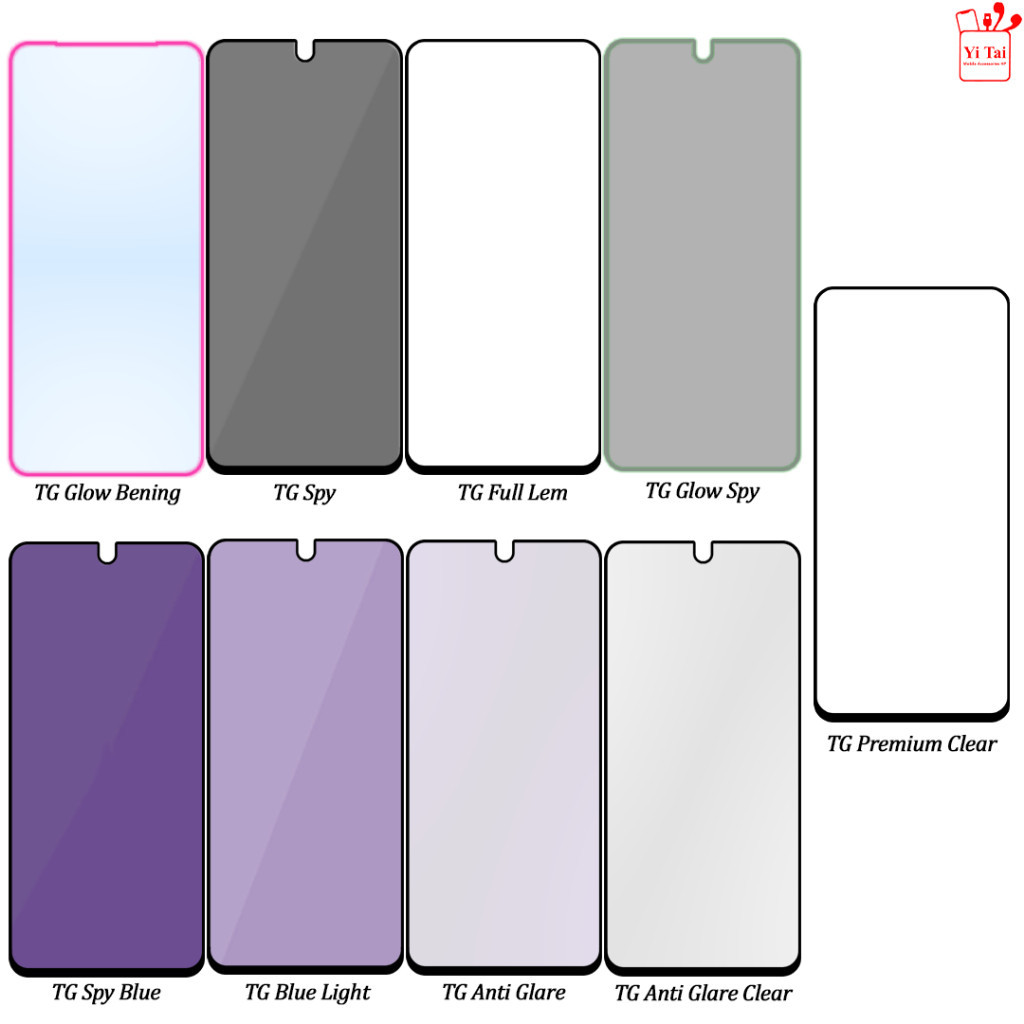 YI TAI Tempered Glass Glow Bening Anti Spy Blue Glare Vivo V50 V50 Lite V60 Lite T5 Pro - Gambar 2