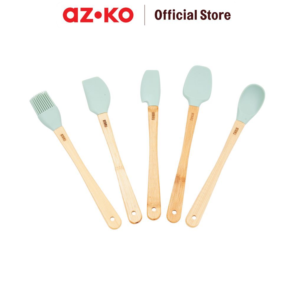 AZKO Culinart Peralatan Masak Silikon Mini Set 5 pcs - Hijau Avo Cooking Set Kitchenware Alat Dapur Cookware