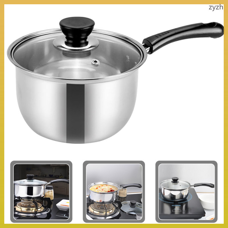 Pot Steel Pan Cooking Pots Small Sauce Pans for Stove Top with Lid ...