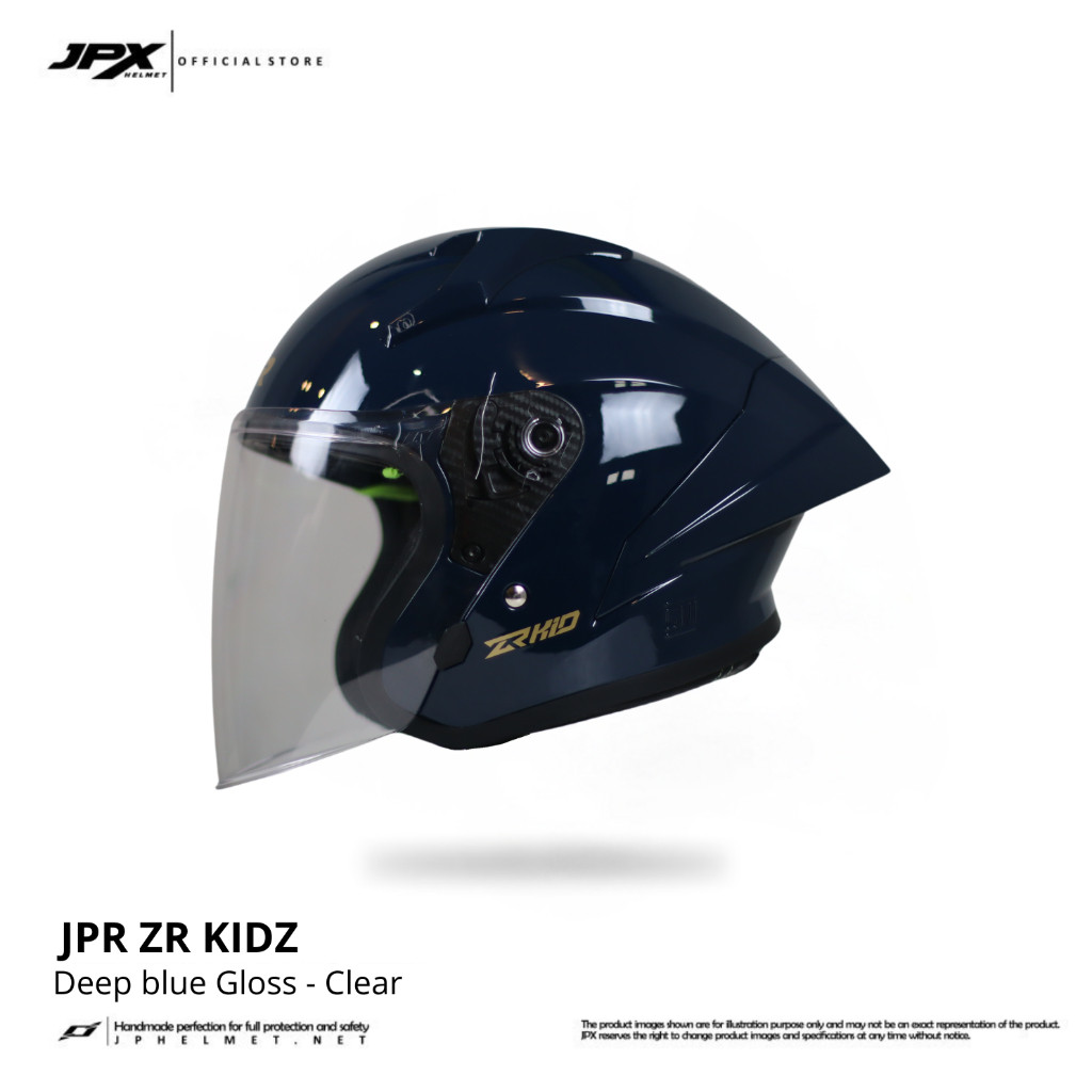 Helm Halfface JPR ZR Kidz Original Full ABS SNI - Deep Blue Gloss