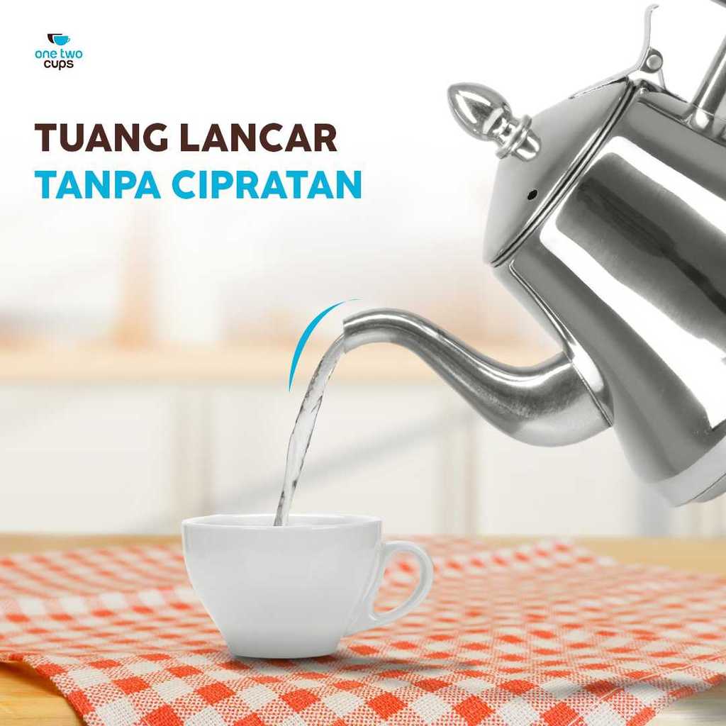 AKIEMSTR Teko Teh Stainless Steel Saringan Tahan Panas Teapot 1L - HS4012 - Gambar 4