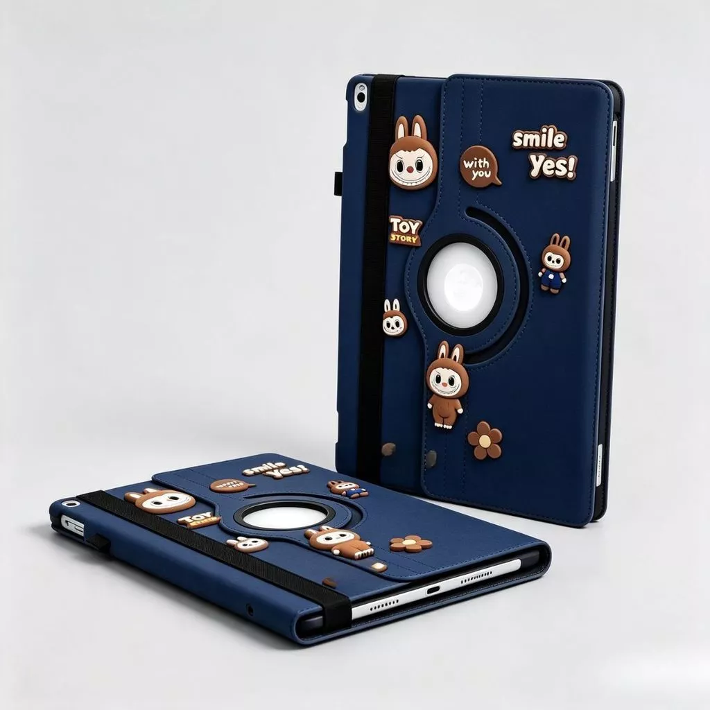 Leather Case Tablet 360° Samsung A11+ 11" S6Lite 10.4" A8 10.5" A9 8.7" A7LITE 8.7" Cute Character Series 3D Labu bu Flip Cover Rotary - Gambar 2