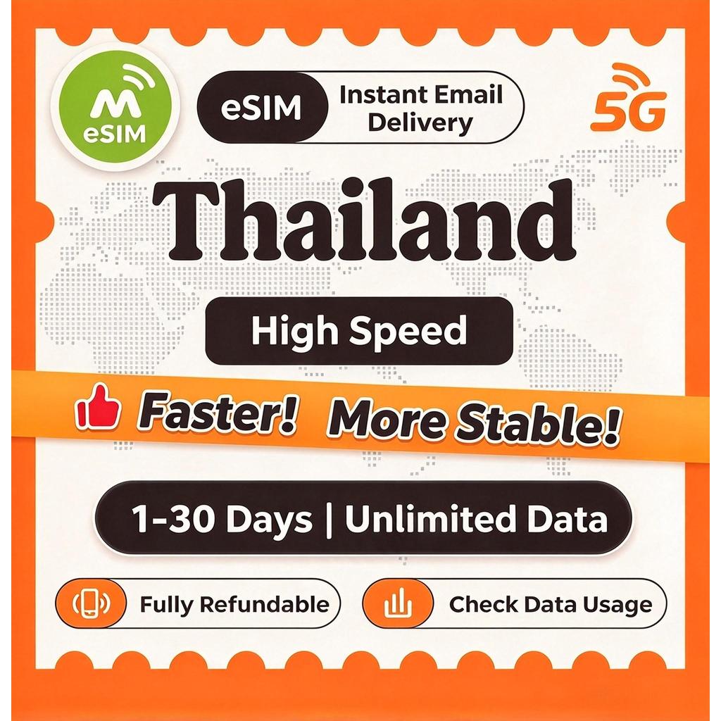 Mede Thailand eSIM 5G 1-30 Days 500M-nlimited Data eSIM Thailand SIM ...