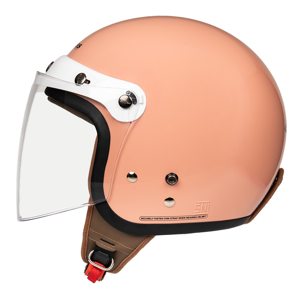 Cargloss CFH Hijab Retro Helm Half Face - Dusty Pink - Gambar 3