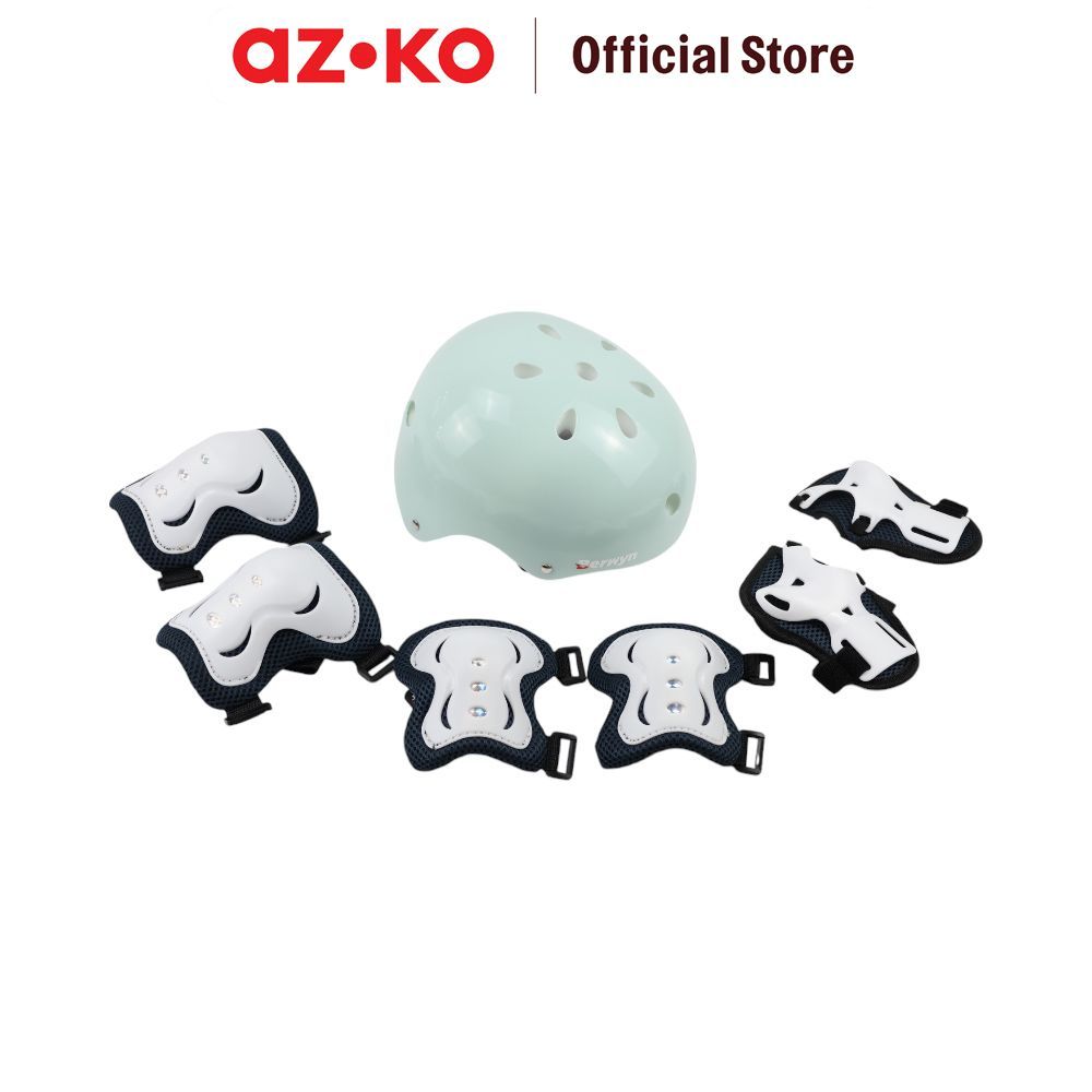 AZKO Berwyn Set Helm & Deker Pelindung Helmet Pad Set Deker Lutut Siku Anak Sepeda Skuter - Gambar 2