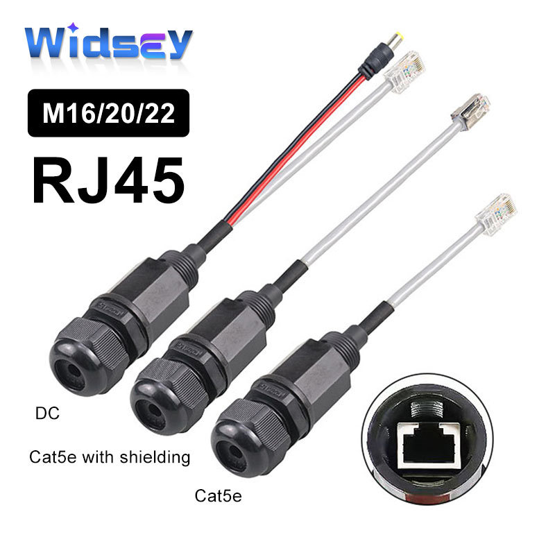 RJ45 Cat5e Network Connector M16 M20 M22 with Shield Gigabit Ethernet ...