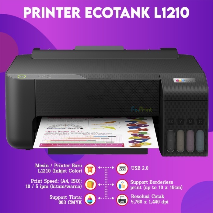 FixPrint PRINTER EPSON Hitam Warna Infus Modif Ink tank Pabrik RESMI L3210 L3211 AIO / Scanner Flatbed Perfection V39II / L121 Print Only - Gambar 4