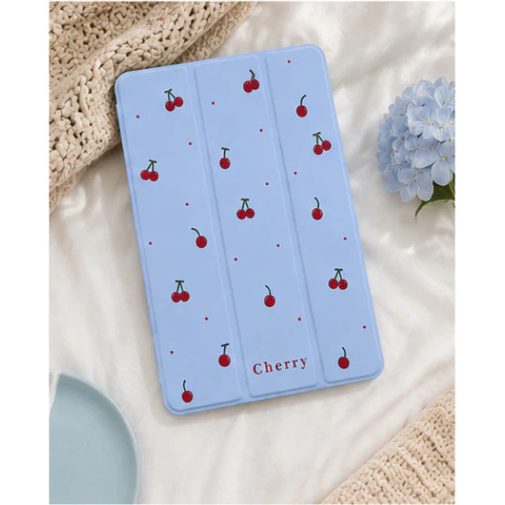 Case Cute Matte Redmi Pad 2 11" / Xiaomi Pad 7 6 5 / Redmi Pad SE 11" / SE 8.7" Baby Cherry Silicone Trifold Stand - Gambar 4