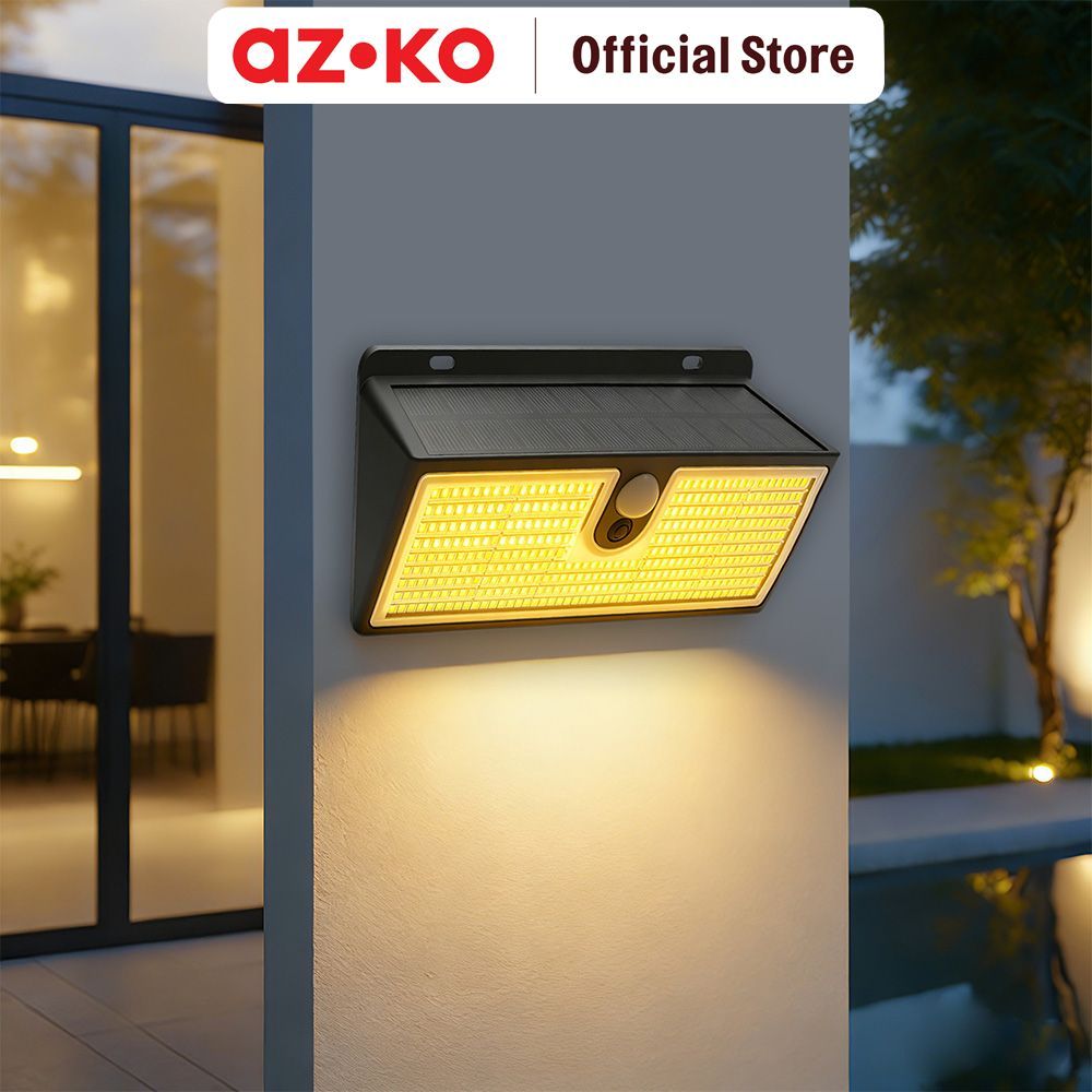 AZKO Krisbow Zura G2 Lampu Dinding Outdoor Solar - Hitam Lampu Tembok Dekorasi Lampu Hias Dinding Lampu Tempel Wall Lamp Wall Light - Gambar 2
