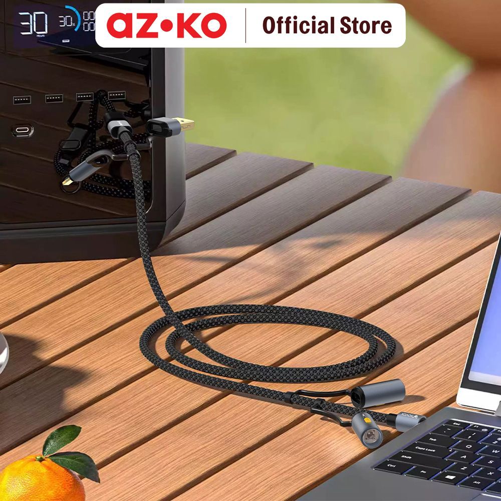 AZKO Sovox Kabel Charger 6in1 240 Watt 1.2 Meter - Hitam Charging Cable Kabel Casan USB Charger Data Cable - Gambar 3