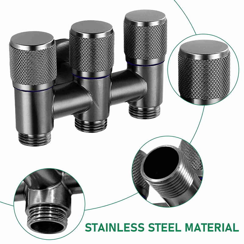 Stainless Steel Three-Way Water Injection Angle Valve 1/2 Thread One ...