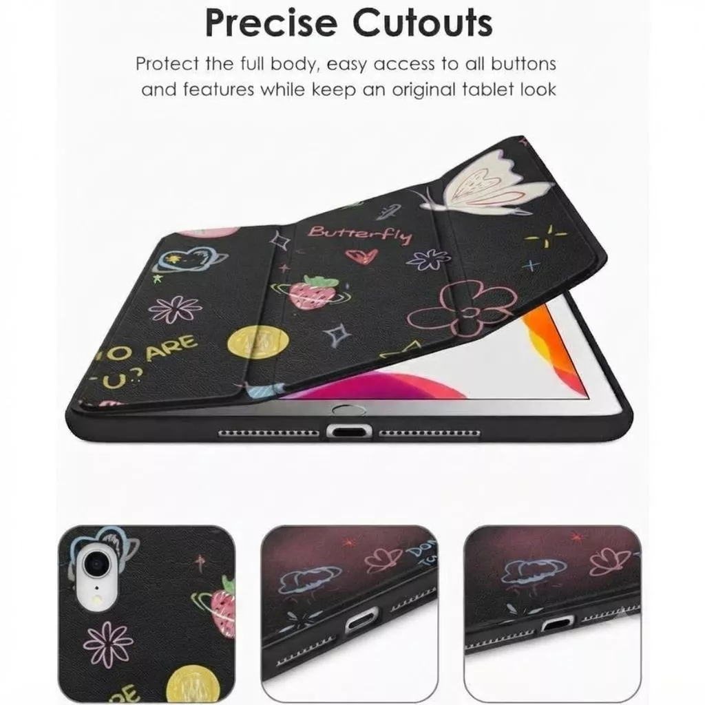 Case Flora Butterfly iPad Gen 11 A16 10th 9 8 7 / Air 4 5 6 Pro 11" Casing iPad Mini 1 2 3 4 5 6 7 8.3" Aesthetic Motif Magnetic Anti Shock - Gambar 4